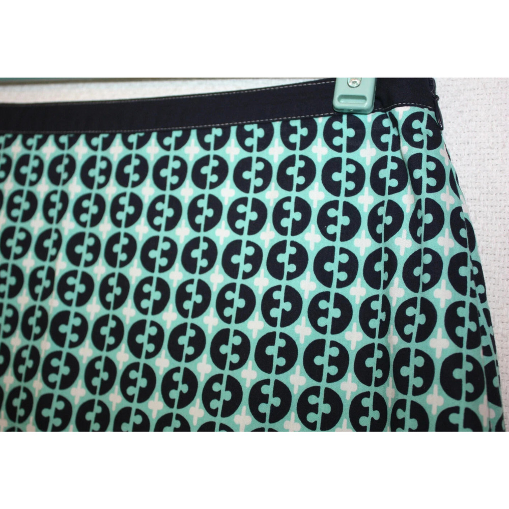BODEN Green Blue Geometric Cotton Lined Skirt Knee Length Lined A Line 10 - Picture 4 of 6